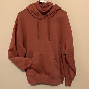 Like new pullover sweatshirt with hood and built in turtleneck